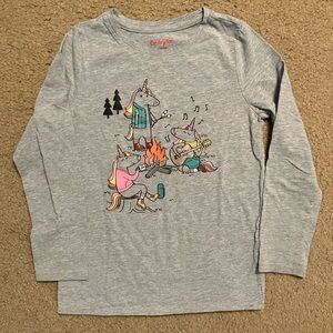Cat & Jack Gray Long Sleeve Tee with Graphic Design